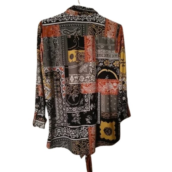 Nygard Patchwork Versatile Button Down Blouse NWOT Size Med - Picture 4 of 5